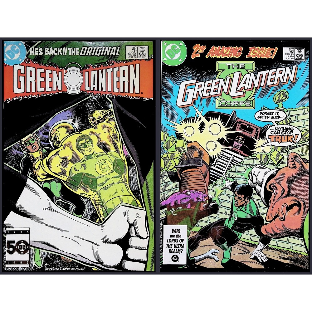 Green Lantern 2X Comic Lot #199 202 John Stewart Hal Jordan Lanterns DC
